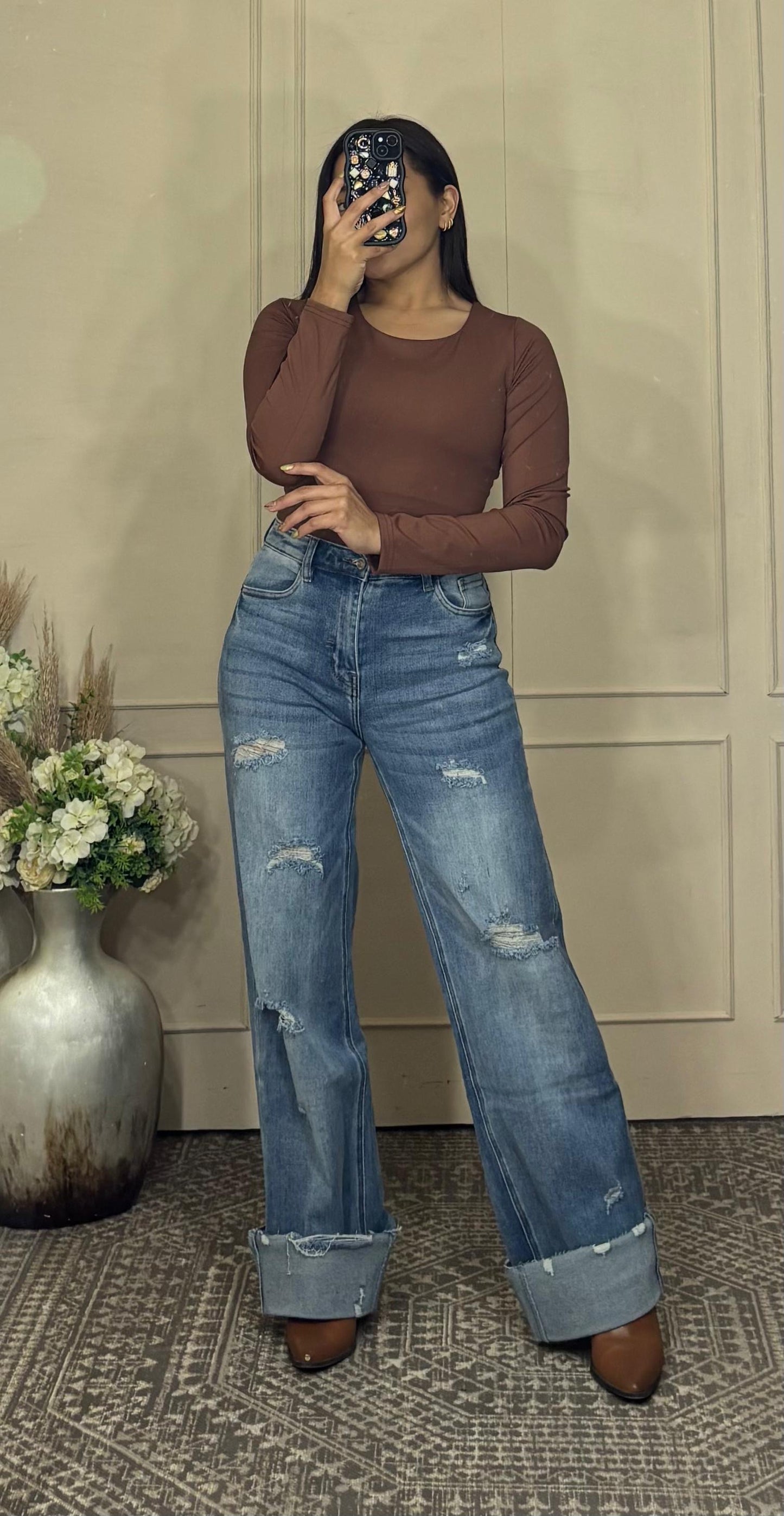 Pantalón de mezclilla premium stretch roto