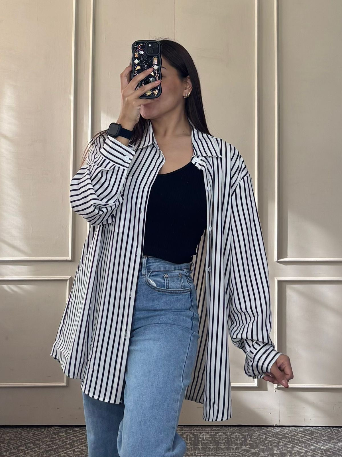 Camisa rayas oversize unitalla