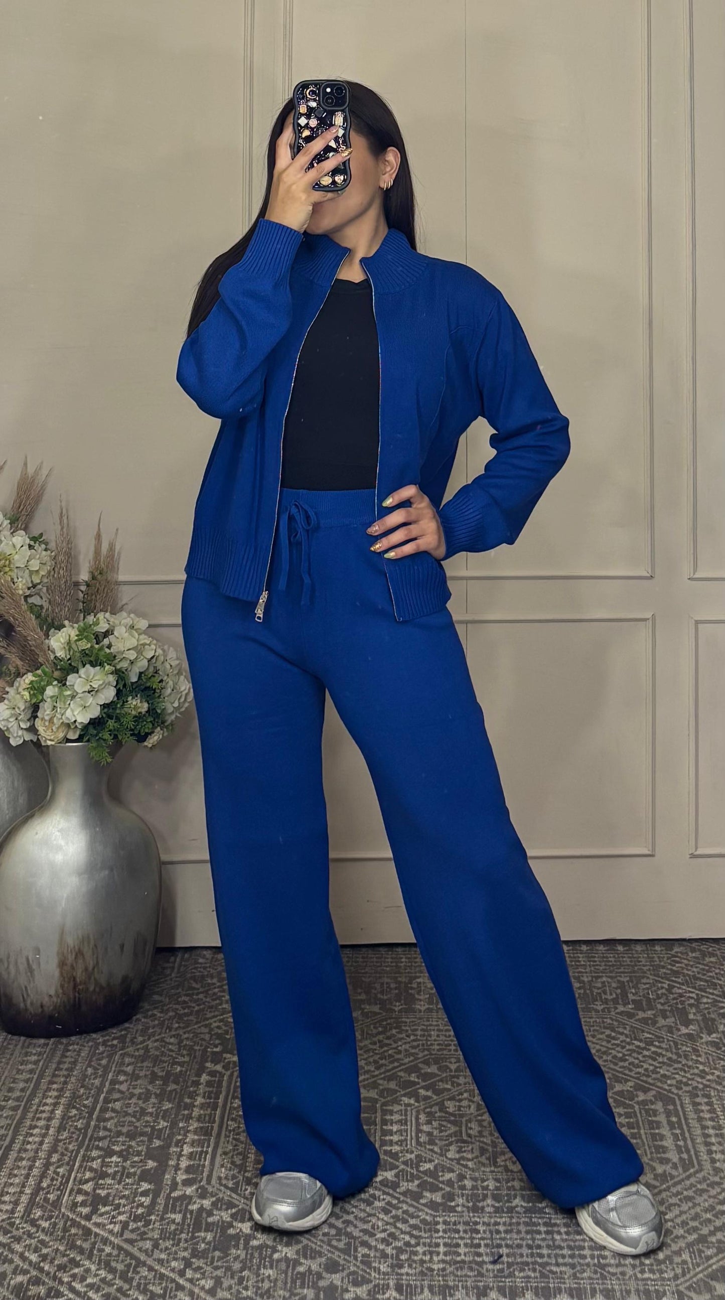 Conjunto 2 piezas sueter zíper y pantalón