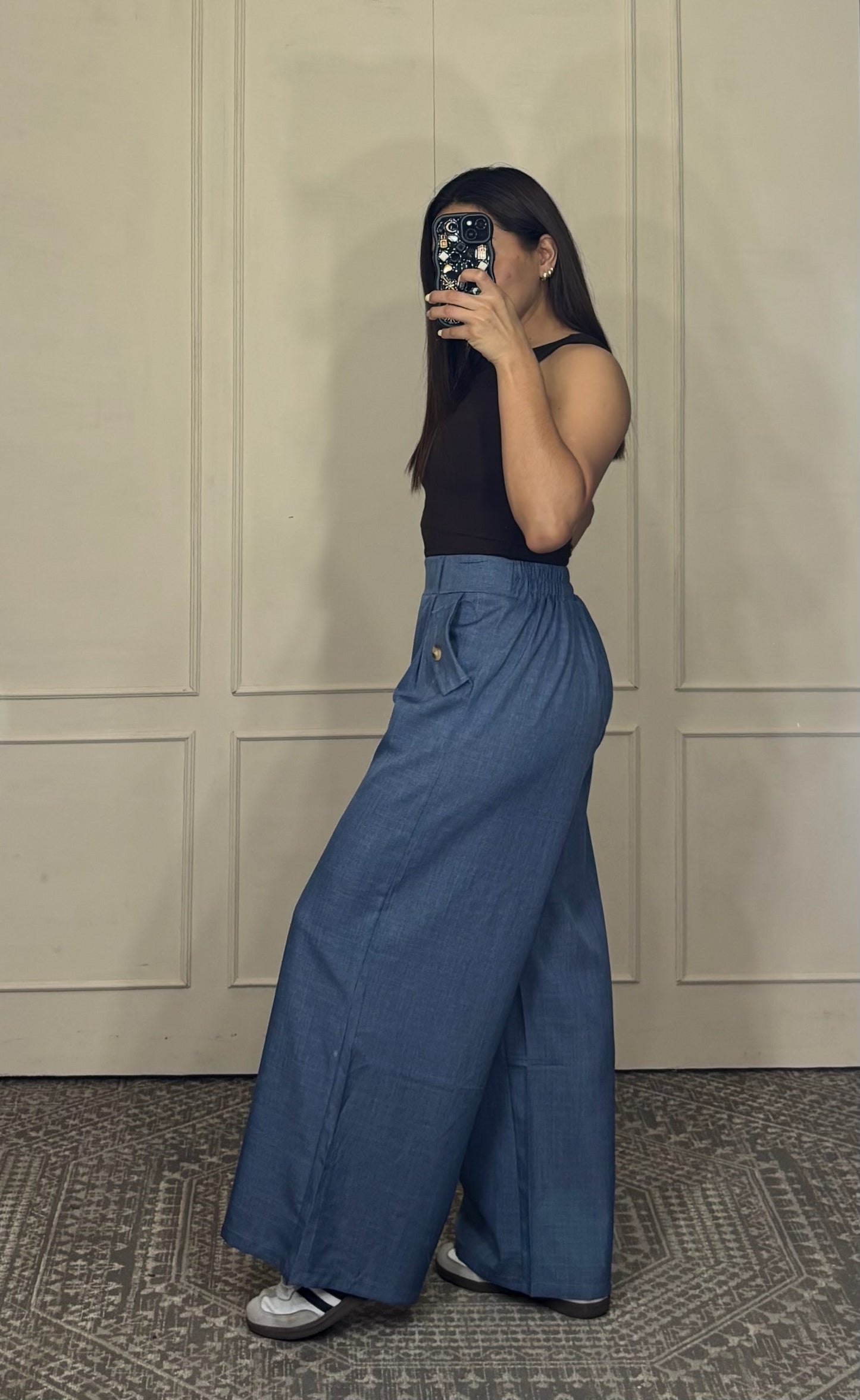 Pantalón vestir botones costado
