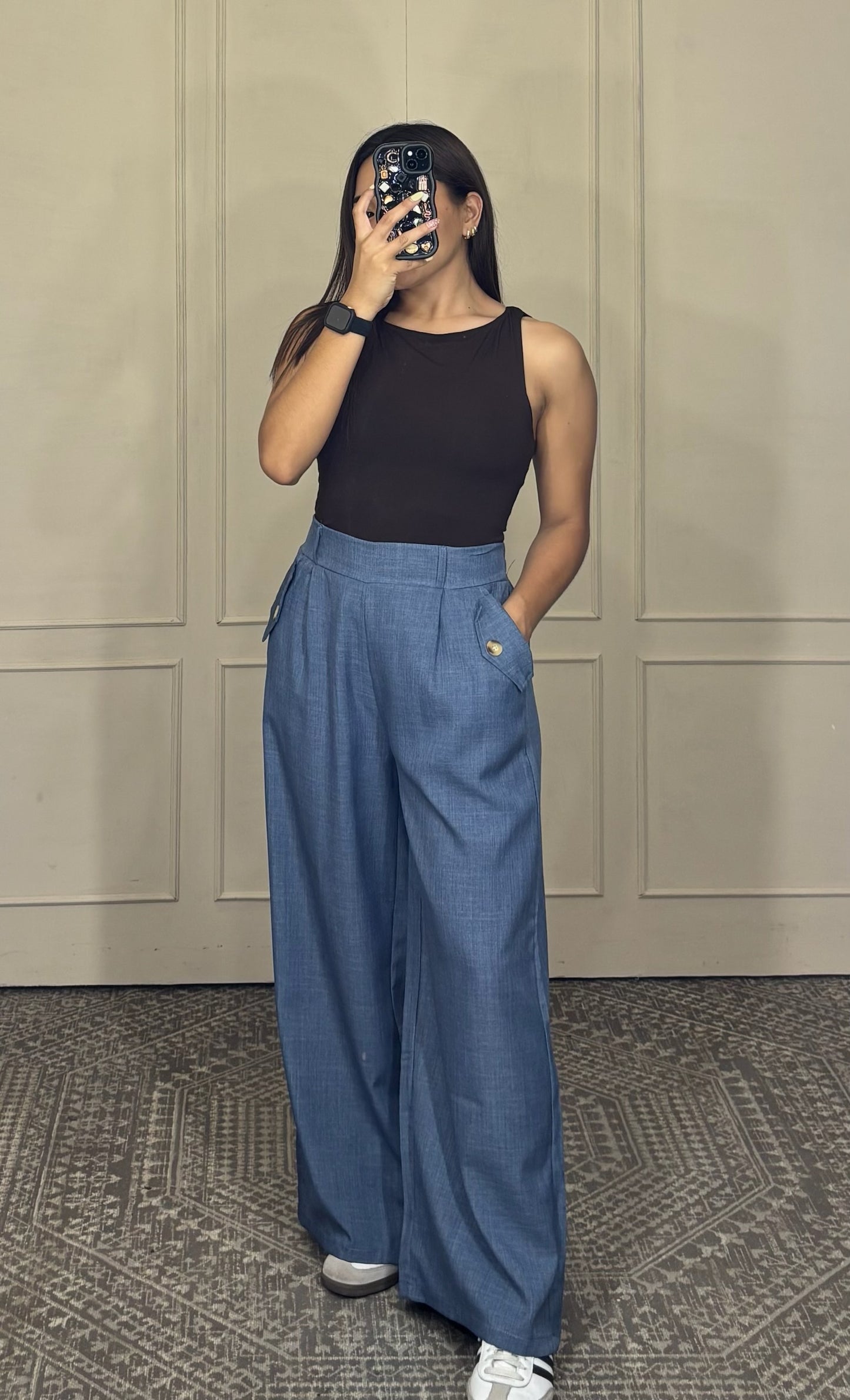 Pantalón vestir botones costado