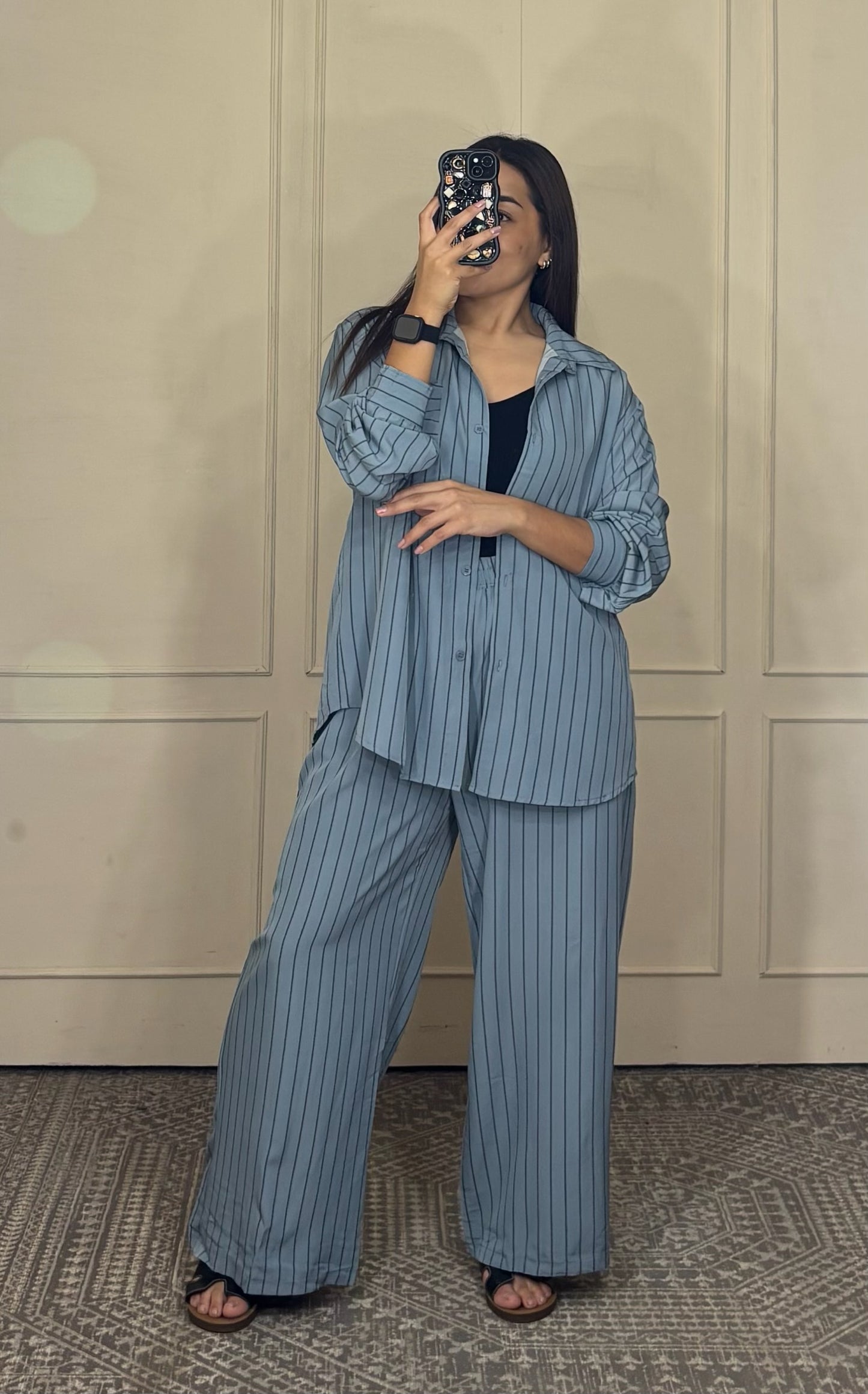 Conjunto rayas pantalón camisa