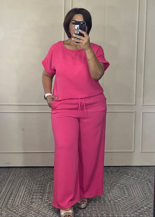 Conjunto Blusa y Pantalón Wide Leg Unitalla
