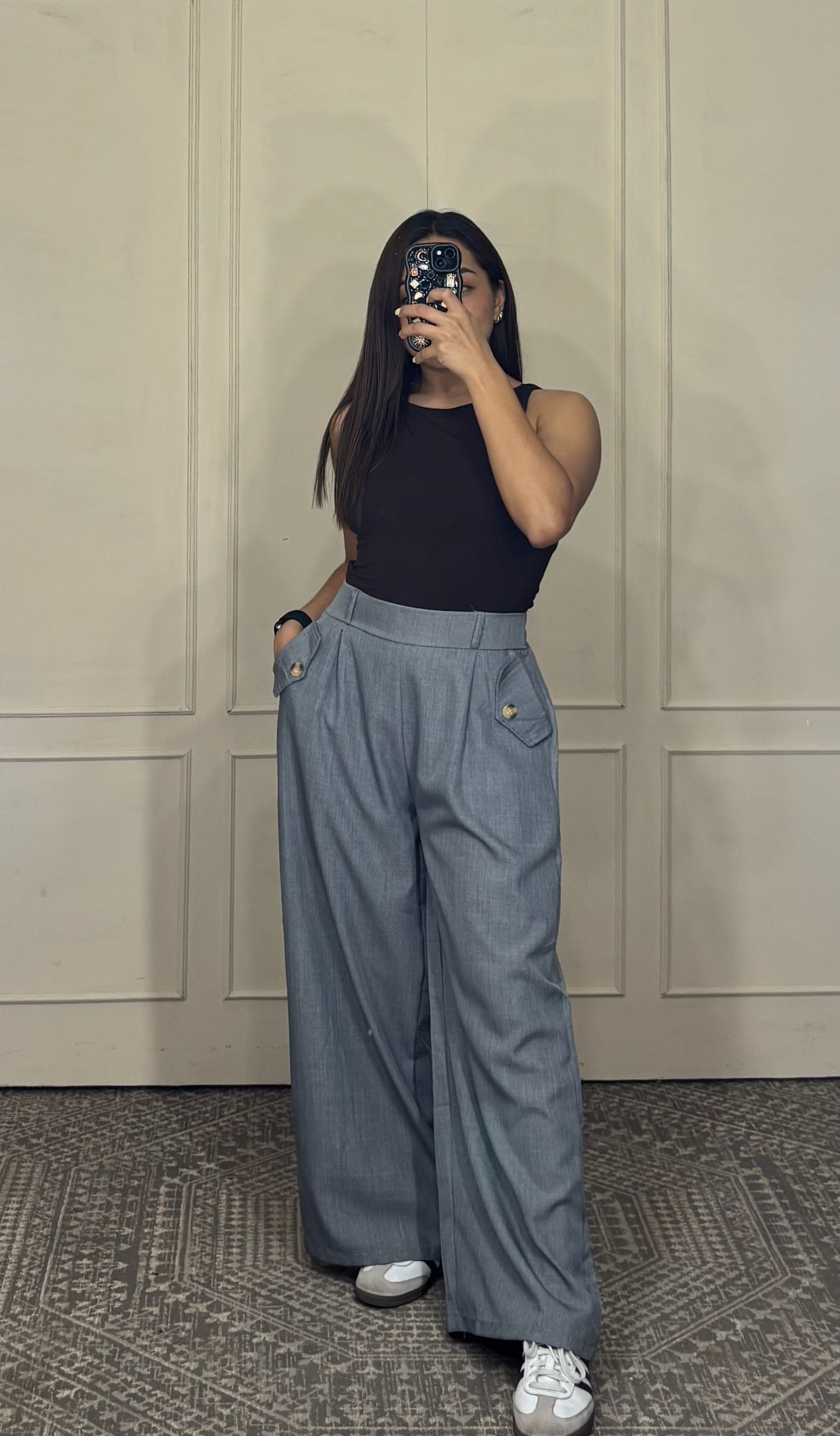Pantalón vestir botones costado