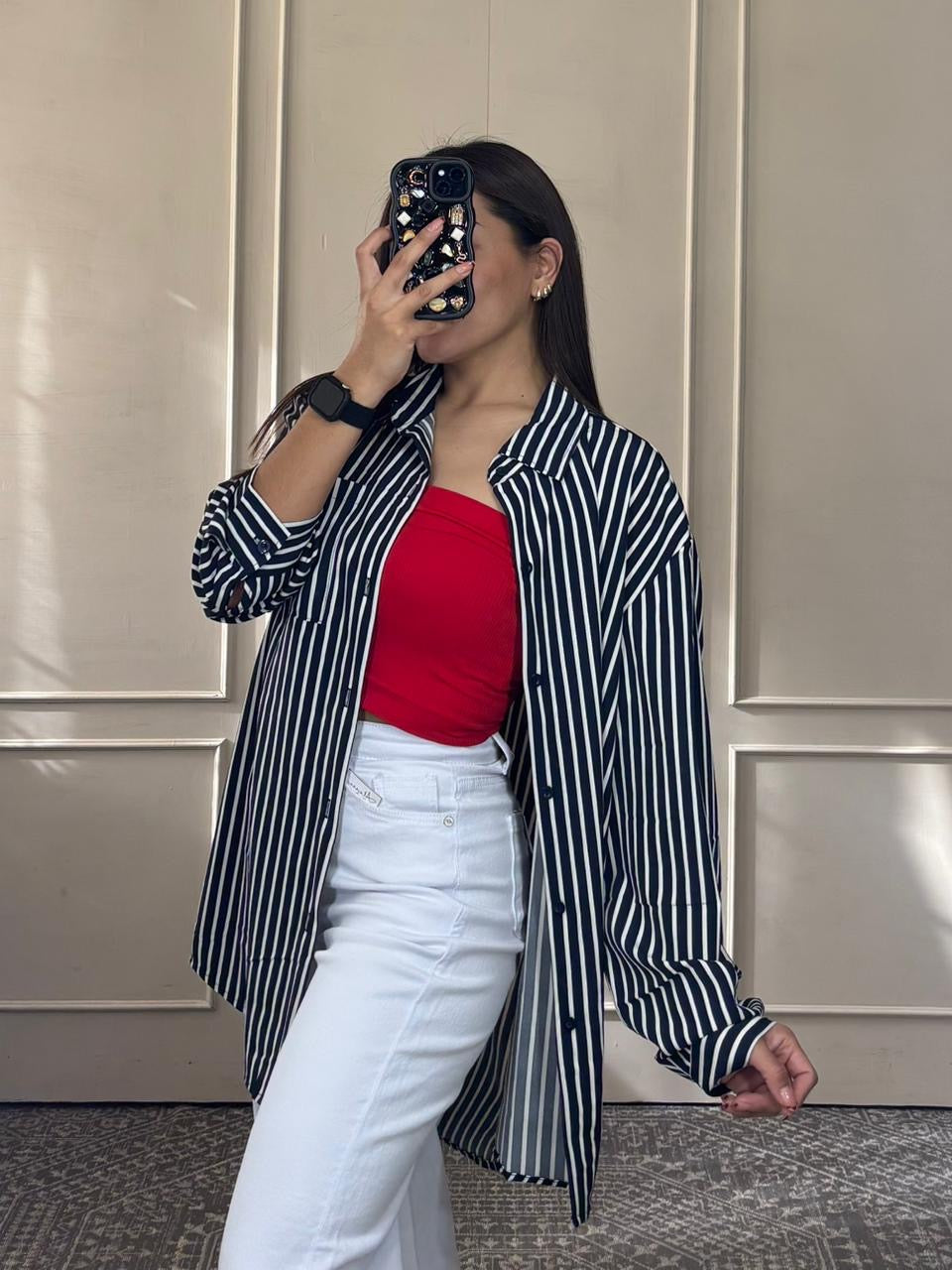 Camisa rayas oversize unitalla