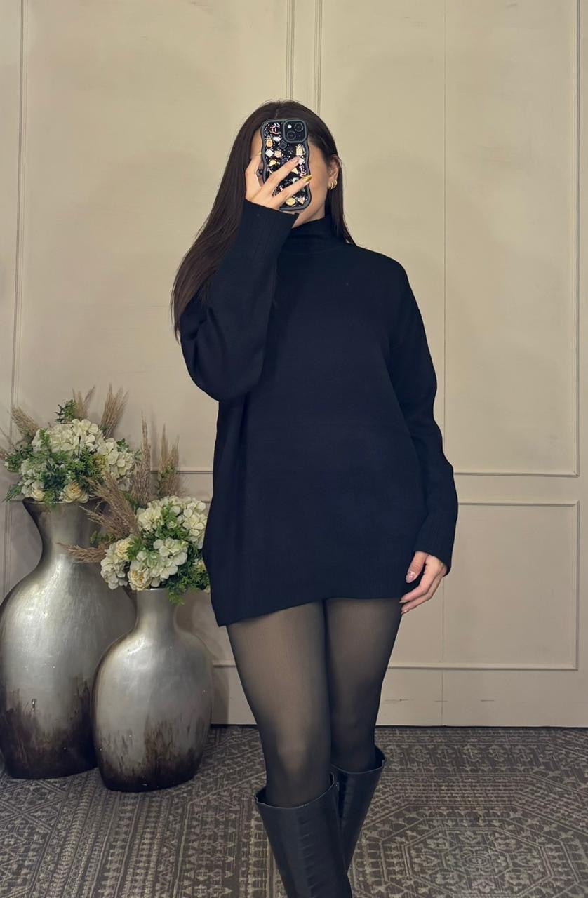 Suéter básico oversize cuello tortuga