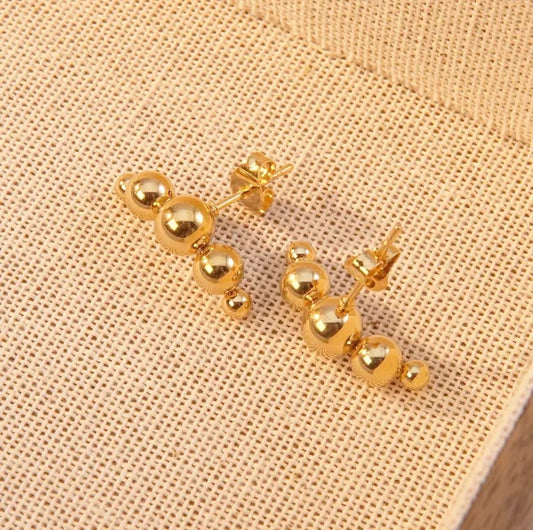 Aretes bolitas acero