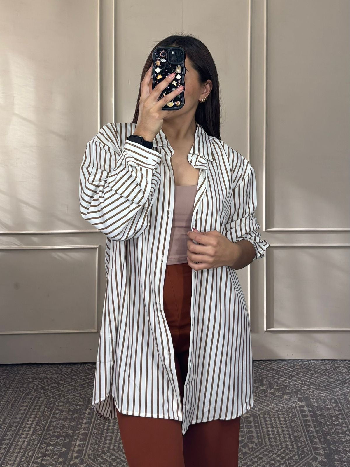 Camisa rayas oversize unitalla