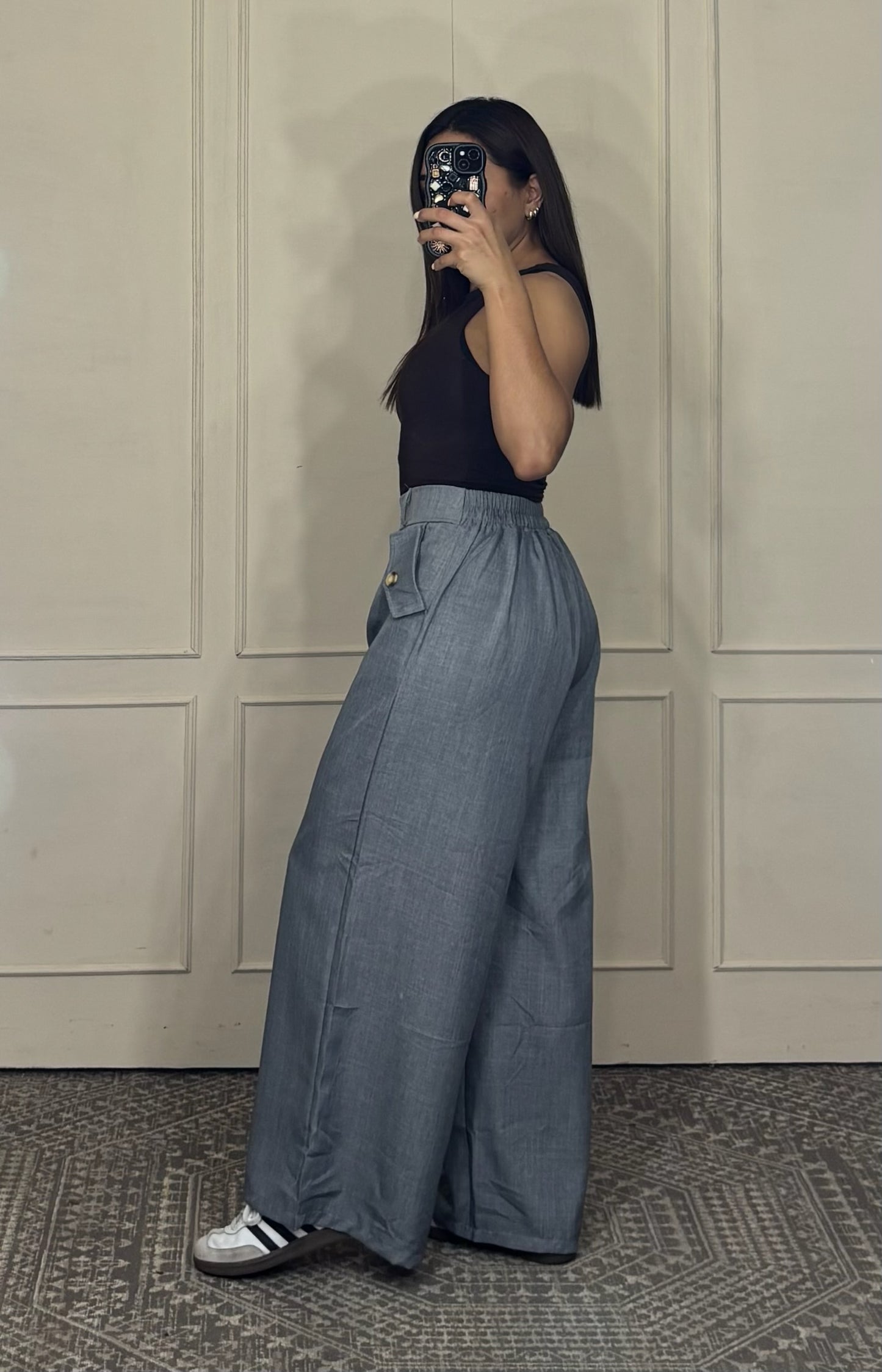 Pantalón vestir botones costado