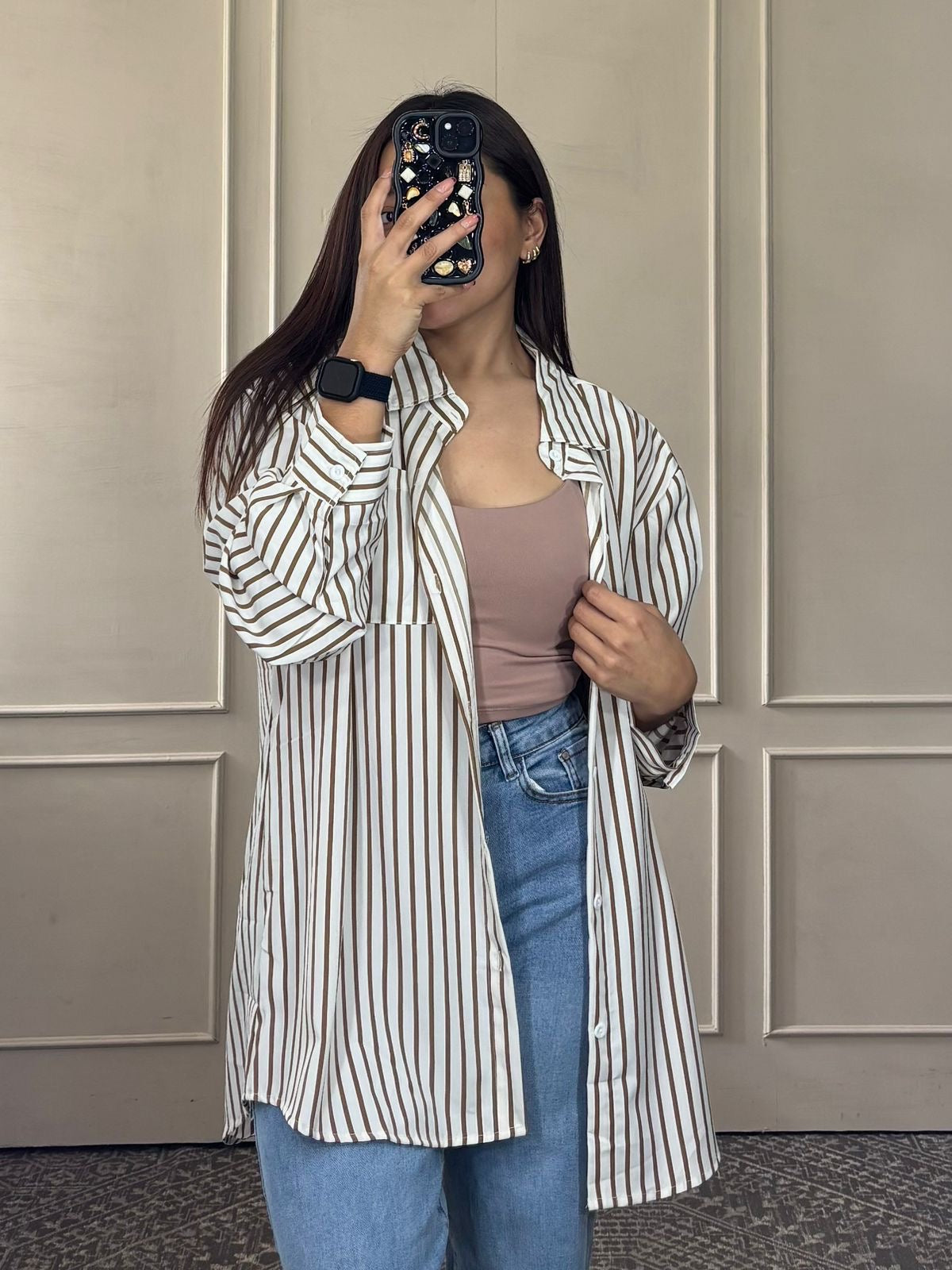 Camisa rayas oversize unitalla