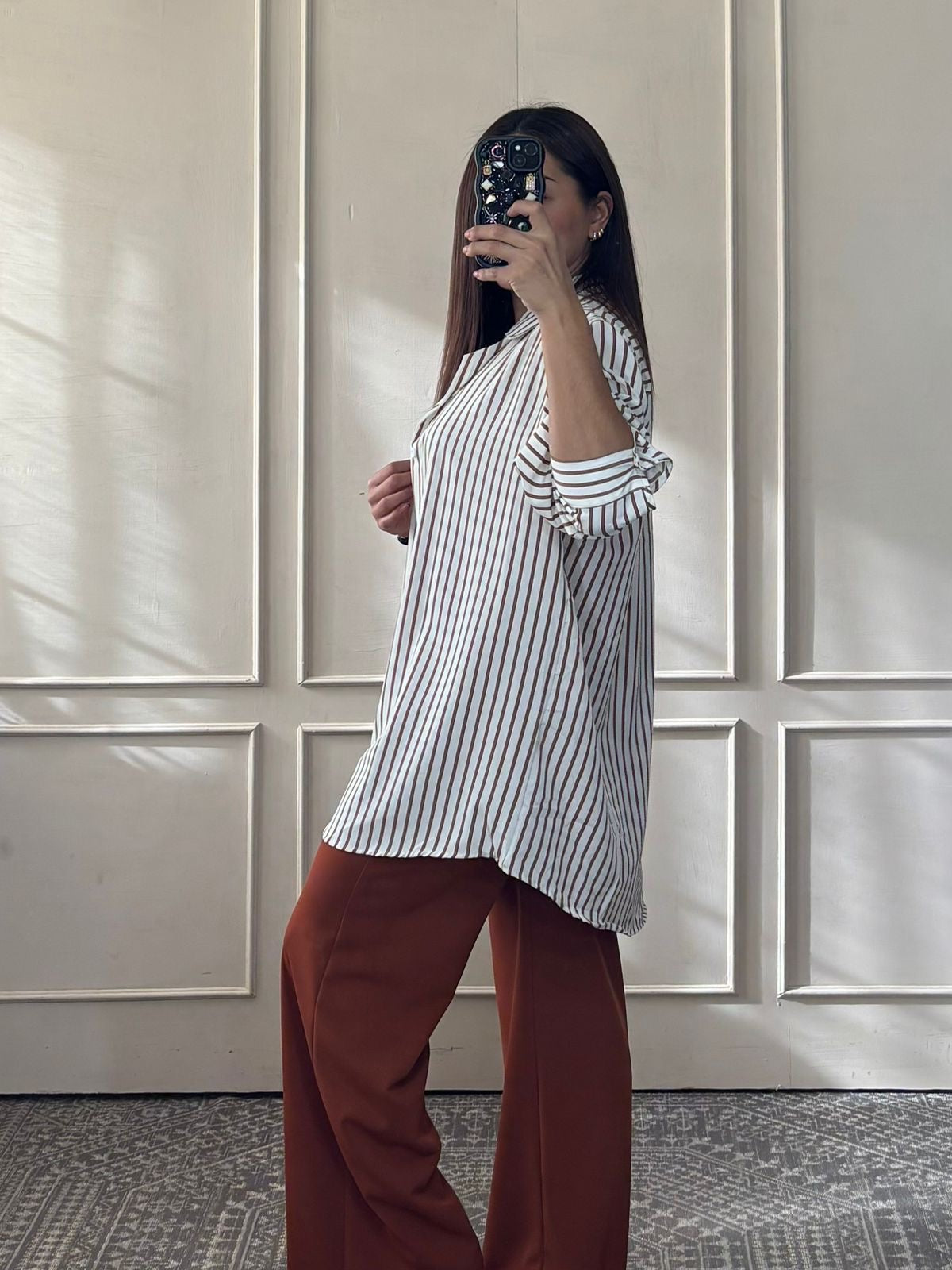 Camisa rayas oversize unitalla