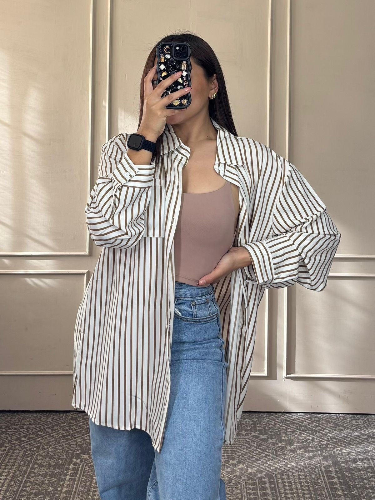 Camisa rayas oversize unitalla