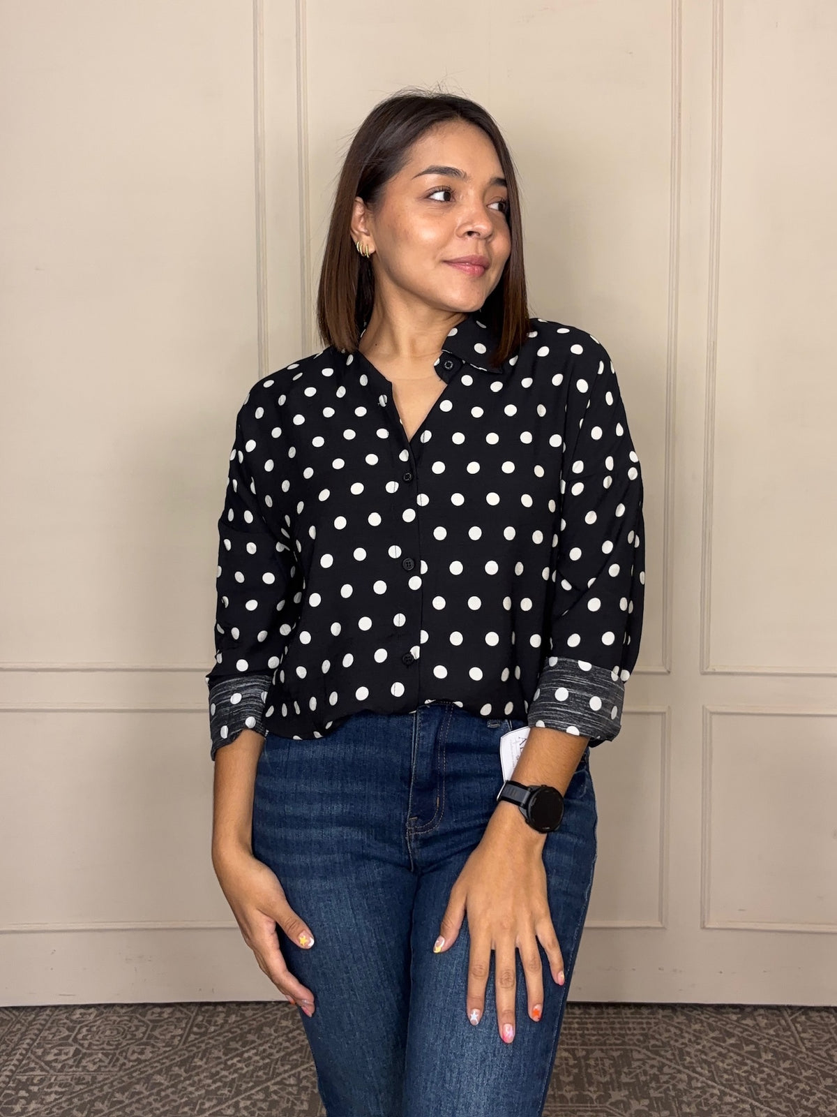 Blusa Polka dots botones