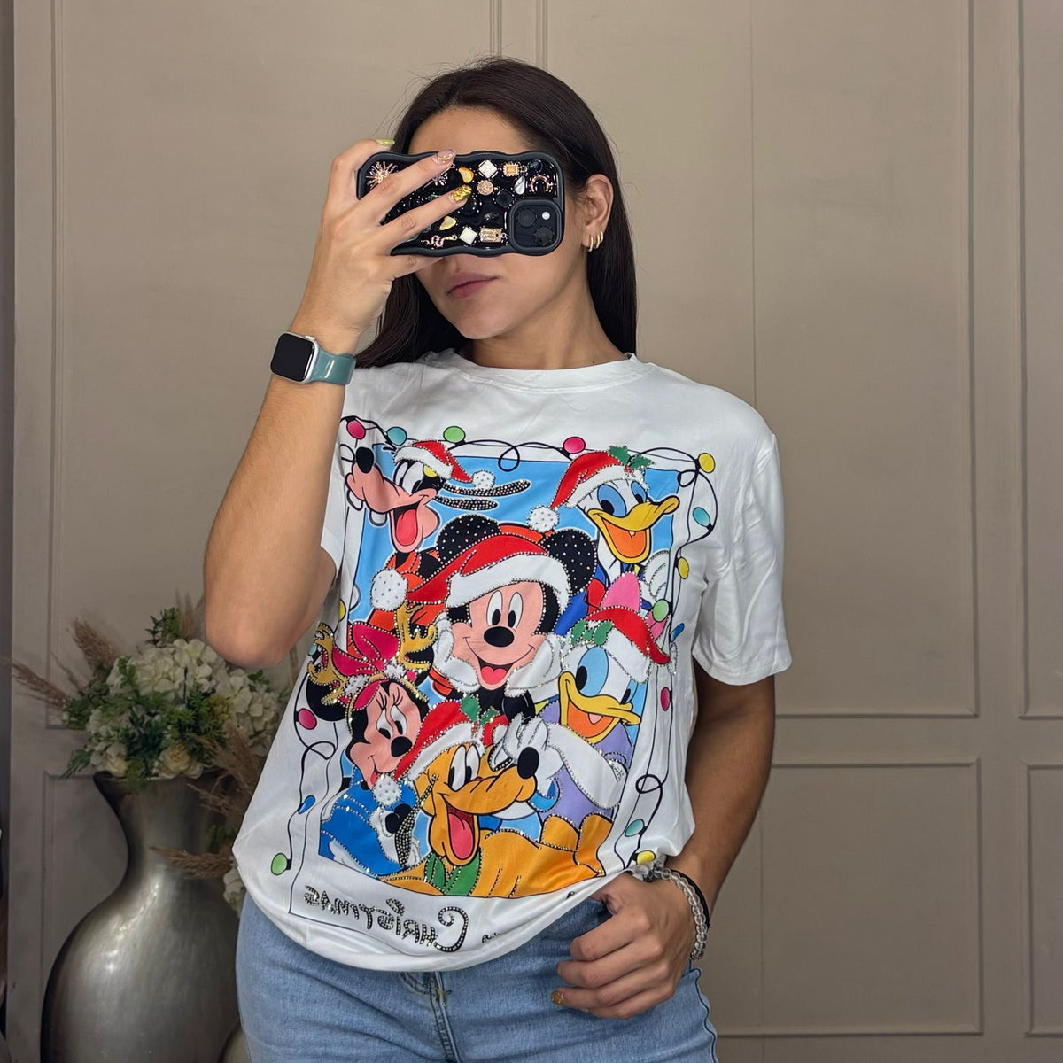 Blusa navideña manga corta