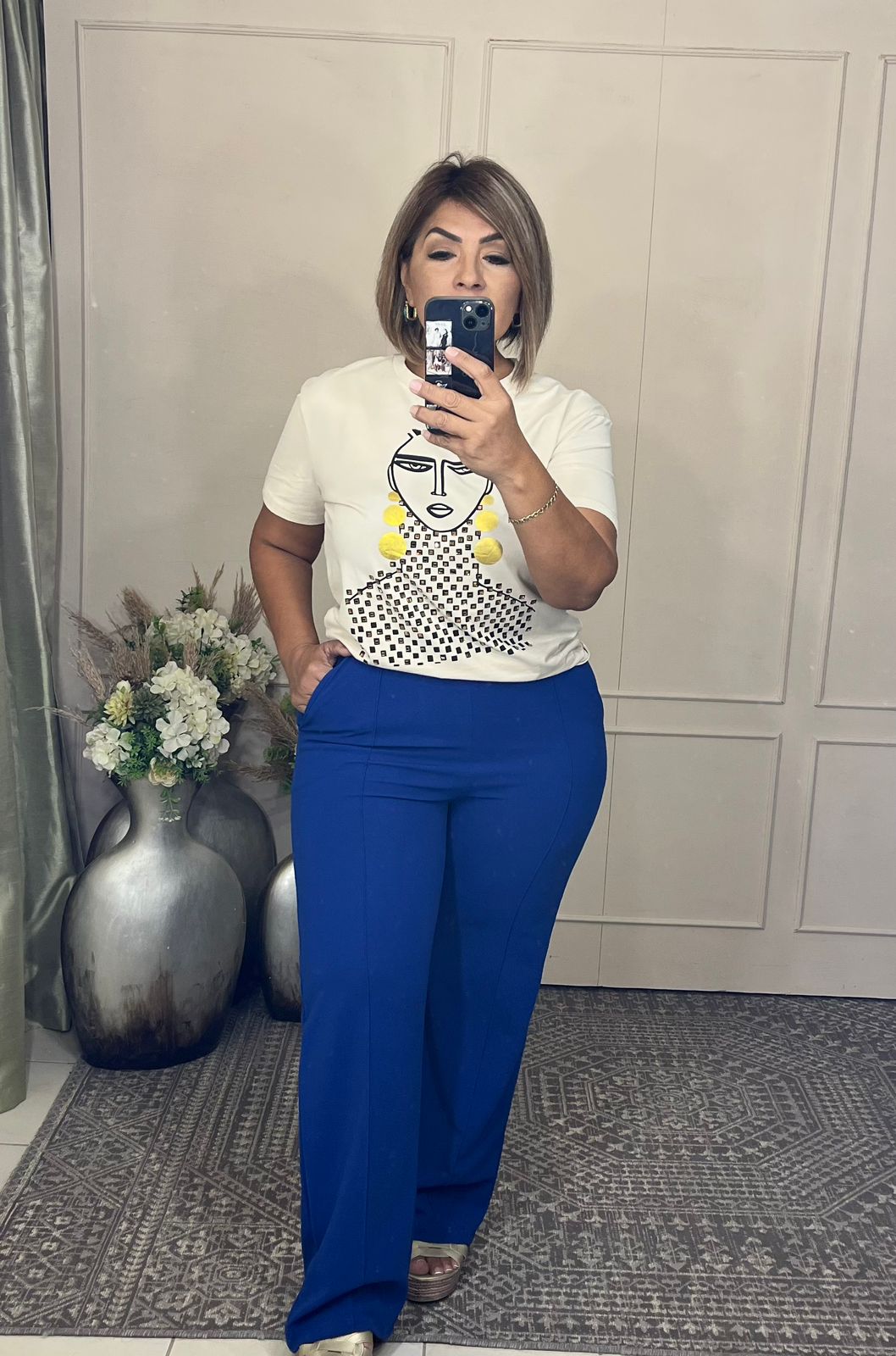 Pantalon liso raya