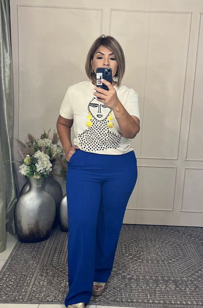 Pantalon liso raya