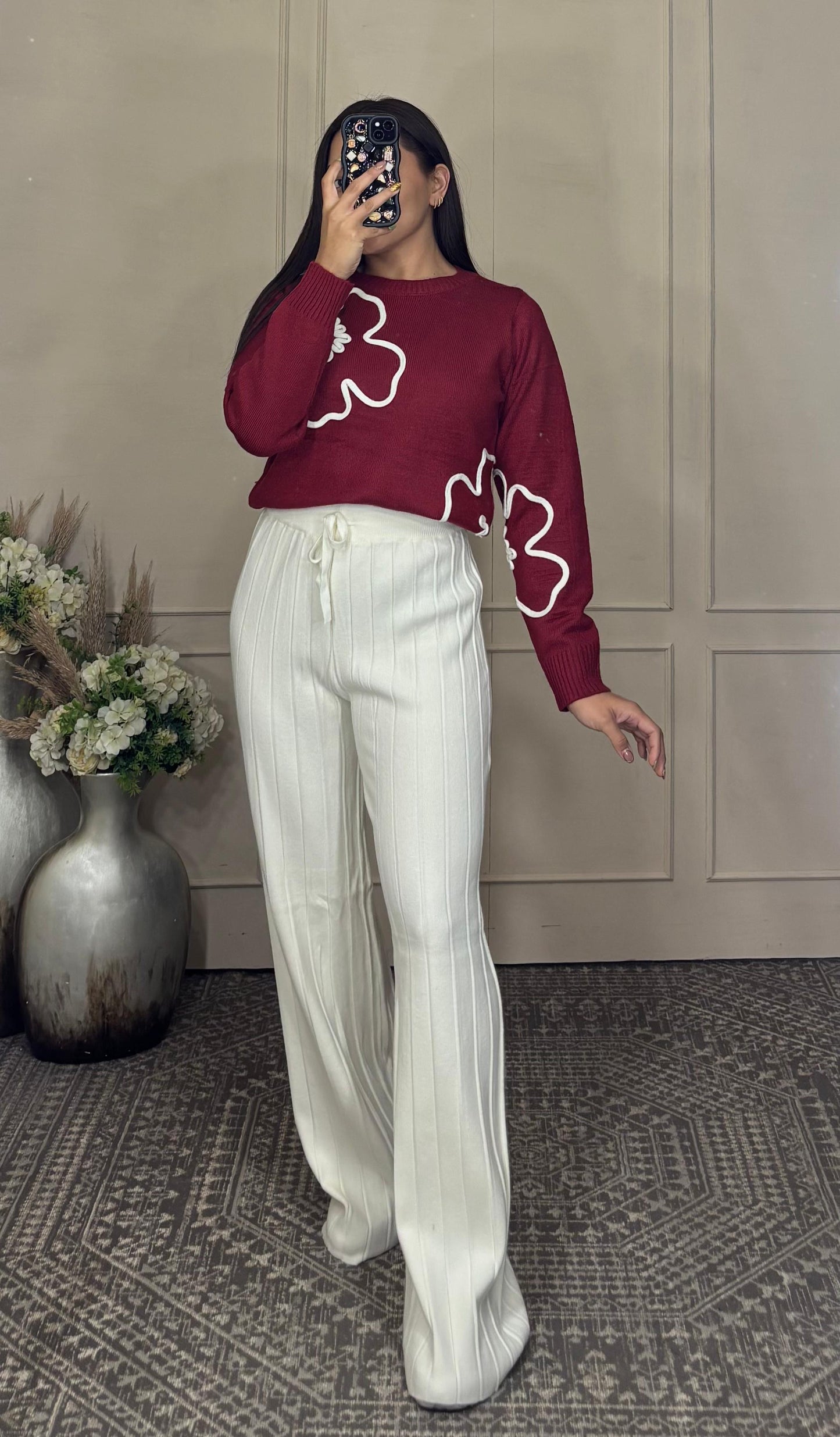 Pantalón punto rayas unítalla