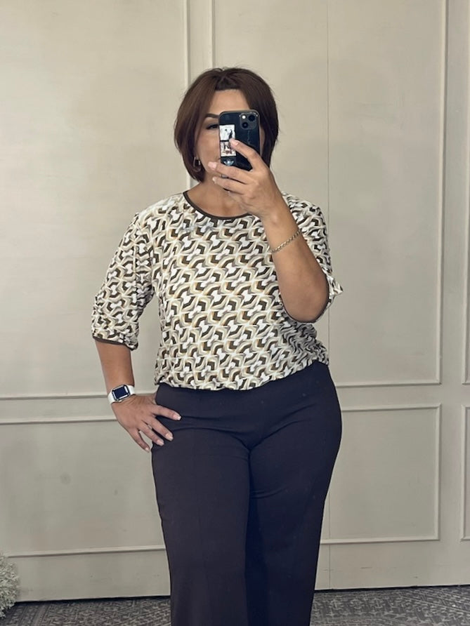 Blusa estampada manga 3/4