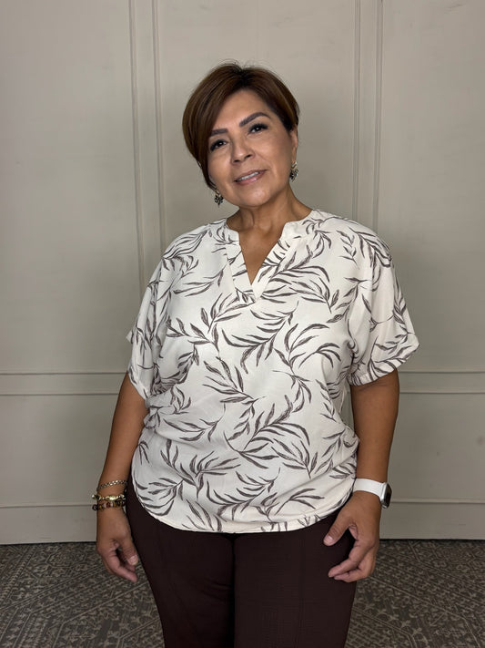 Blusa Andrea ramitas cuello V