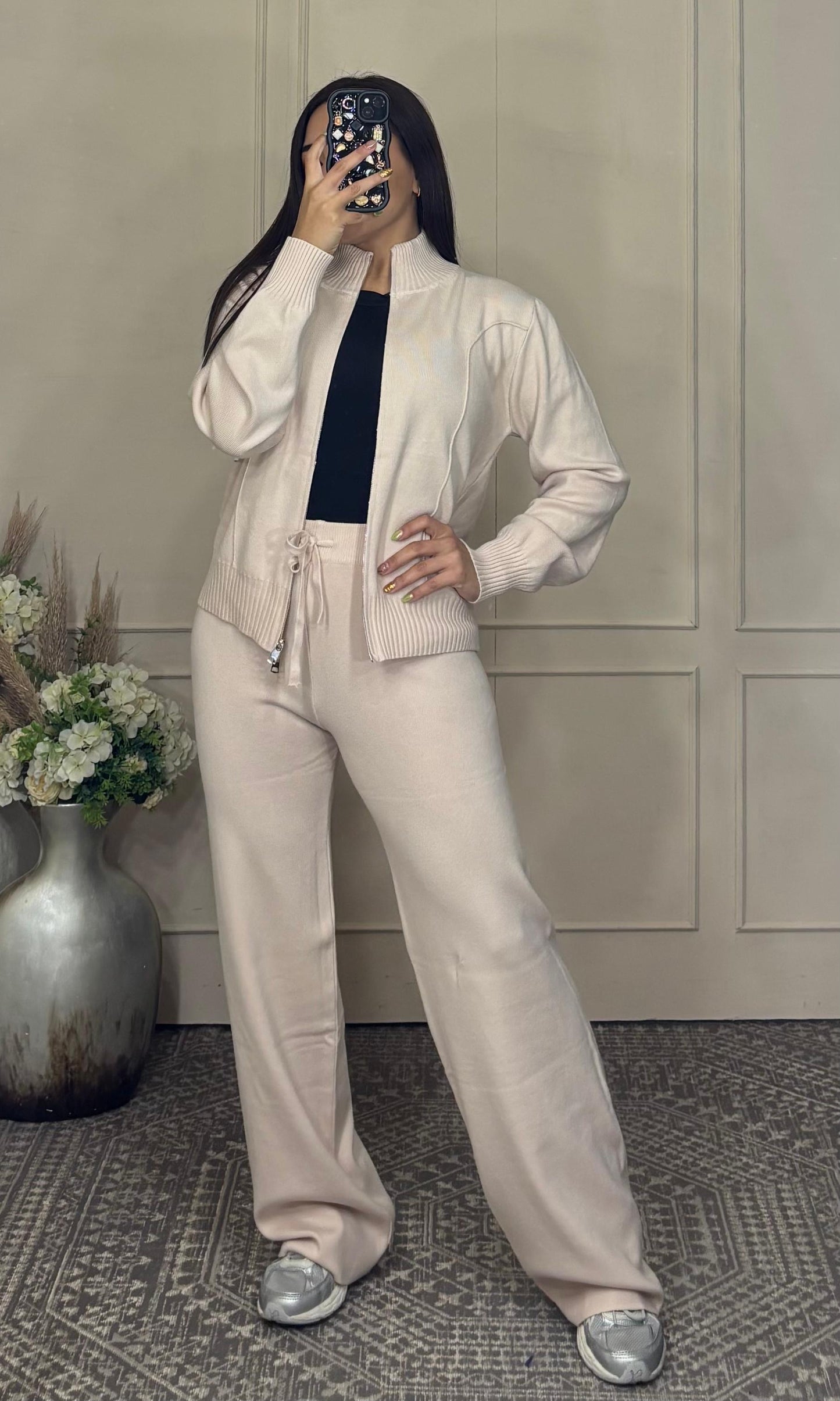 Conjunto 2 piezas sueter zíper y pantalón