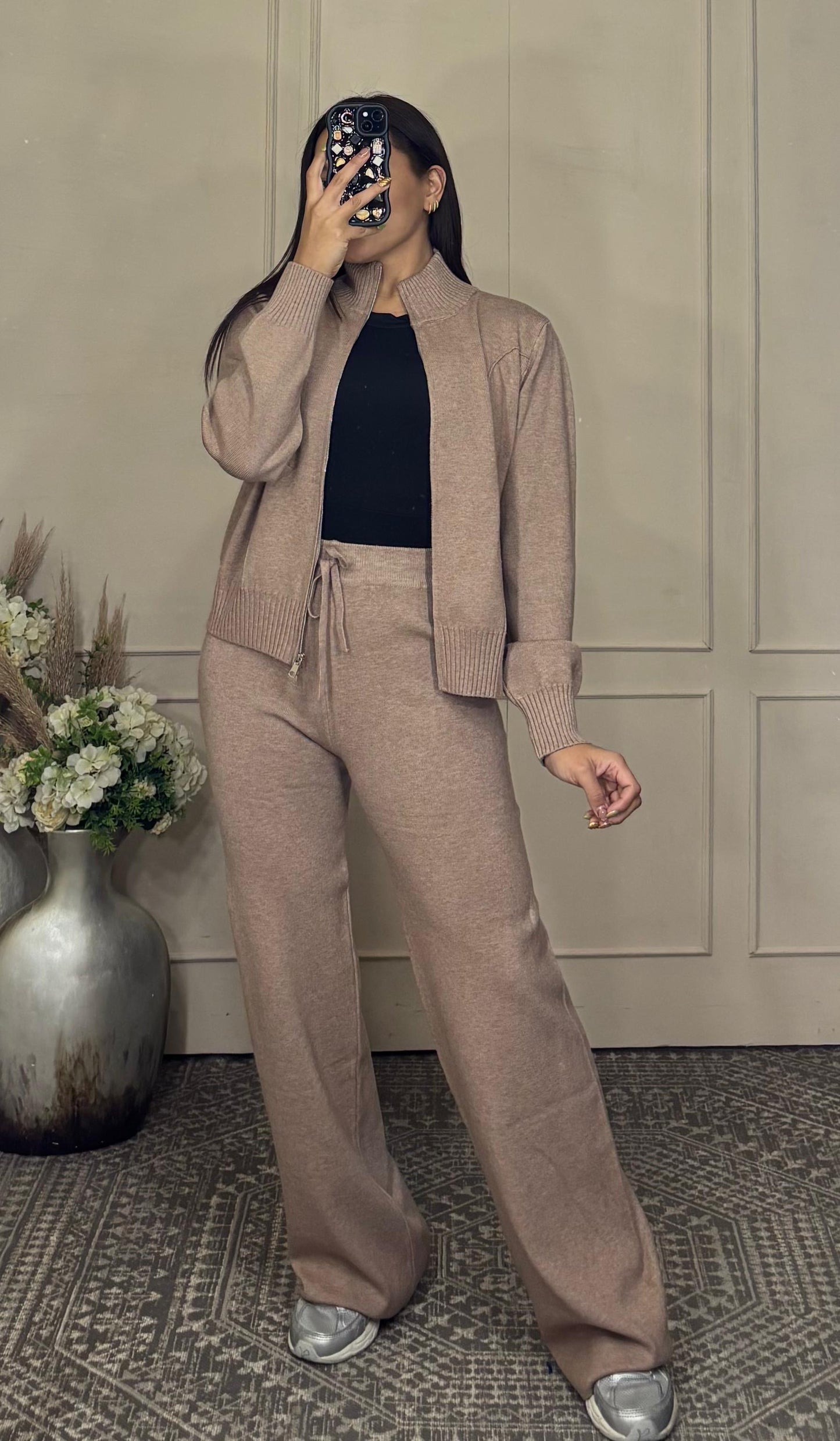 Conjunto 2 piezas sueter zíper y pantalón