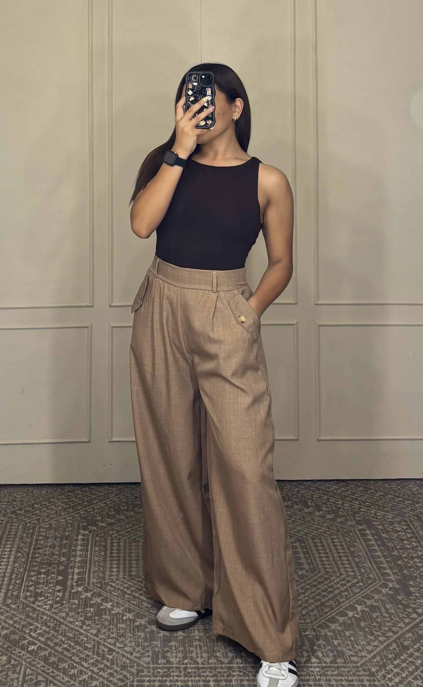 Pantalón vestir botones costado