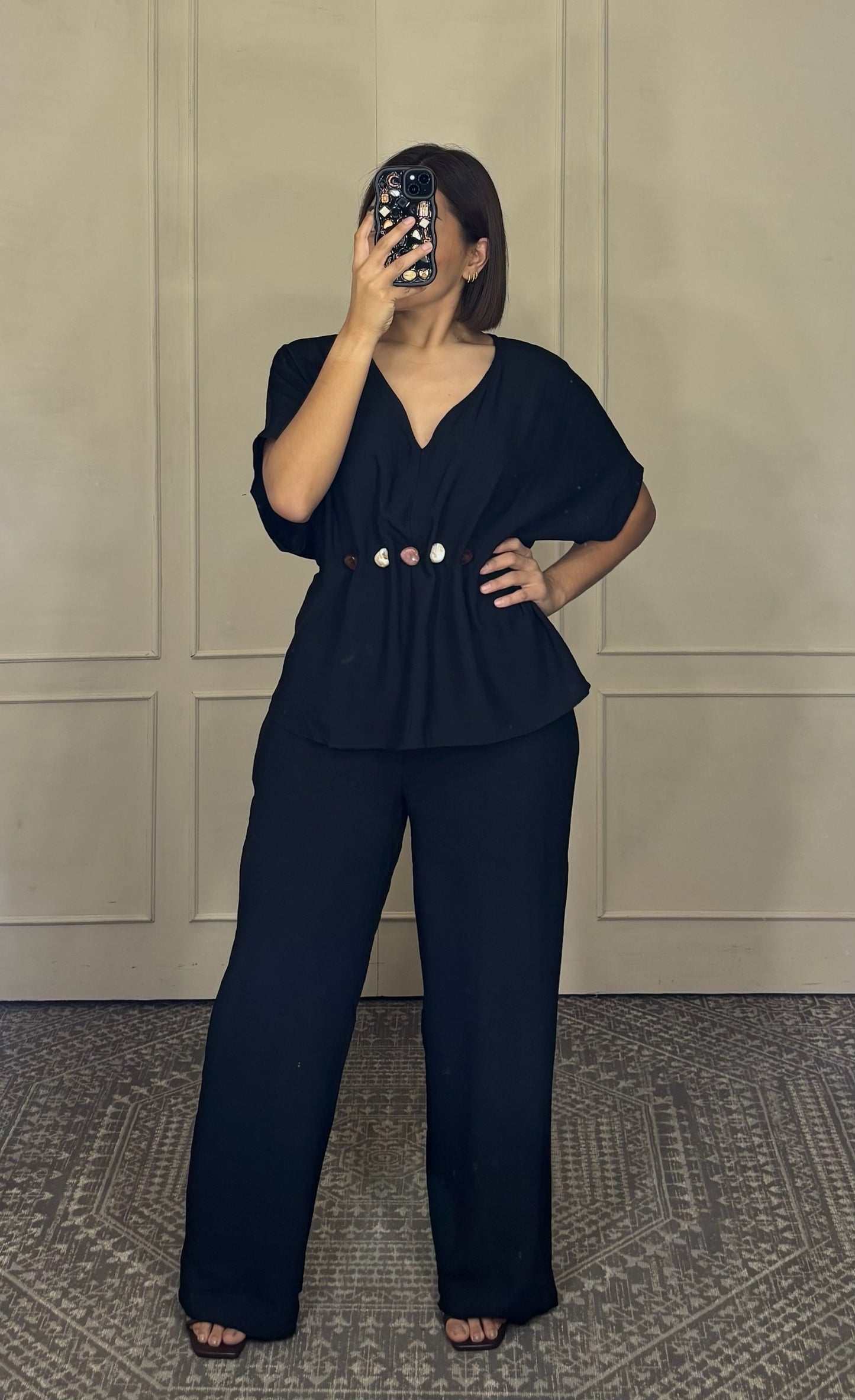 Conjunto piedra blusa y pantalon