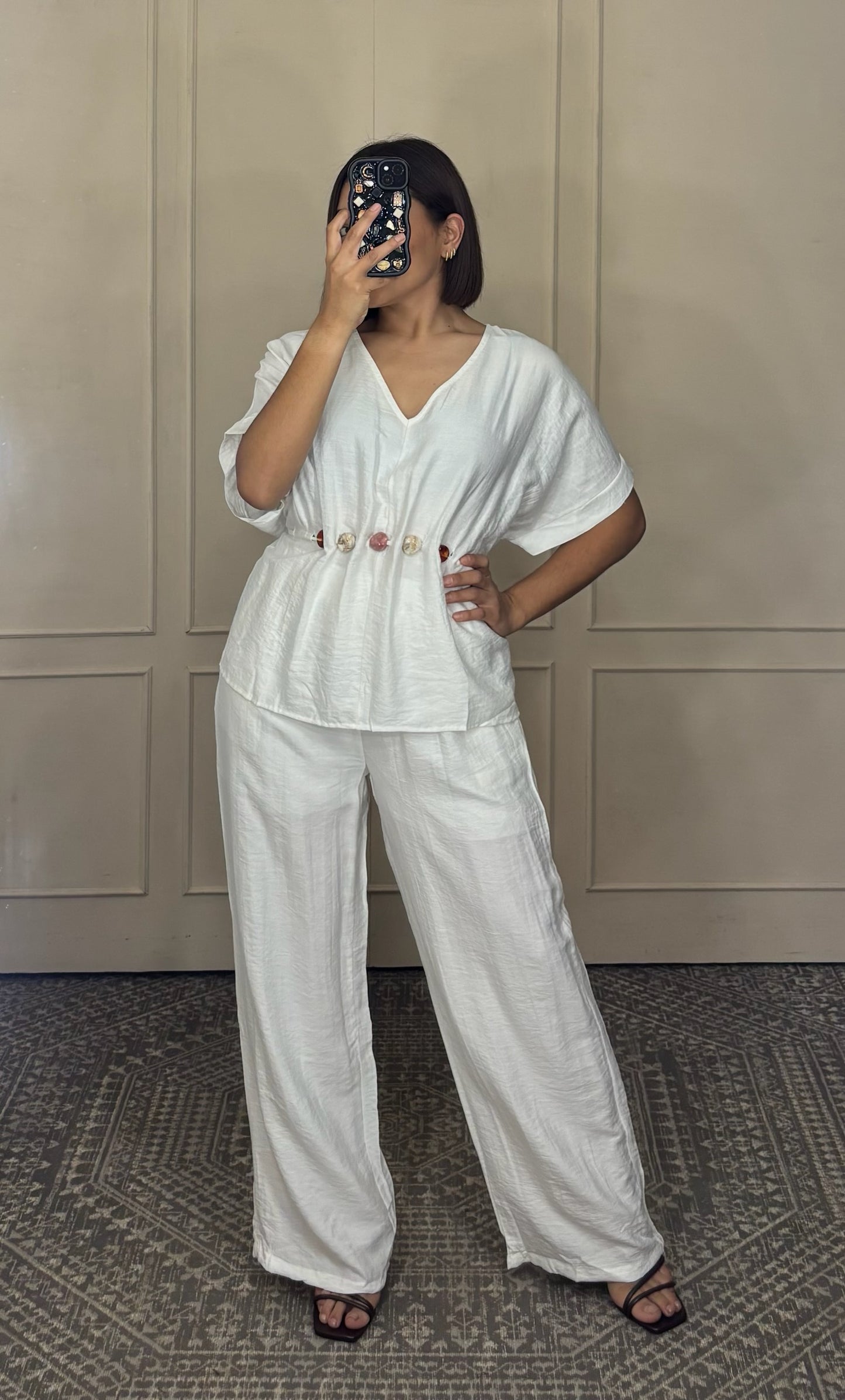 Conjunto piedra blusa y pantalon
