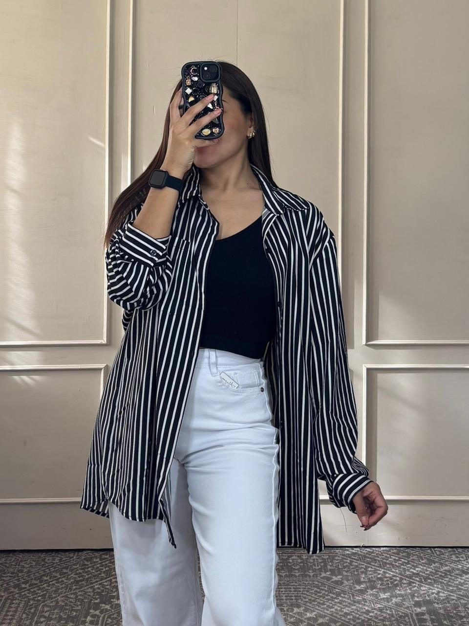 Camisa rayas oversize unitalla
