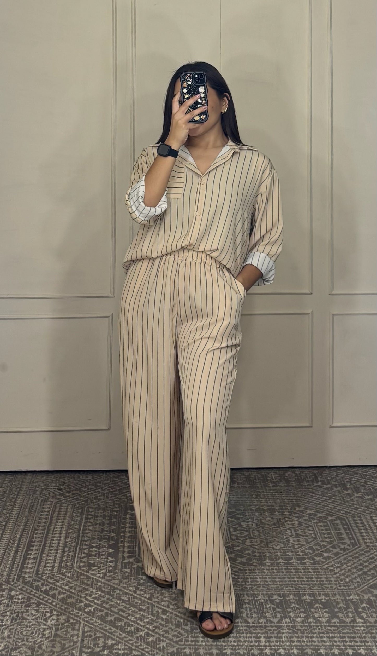 Conjunto rayas pantalón camisa