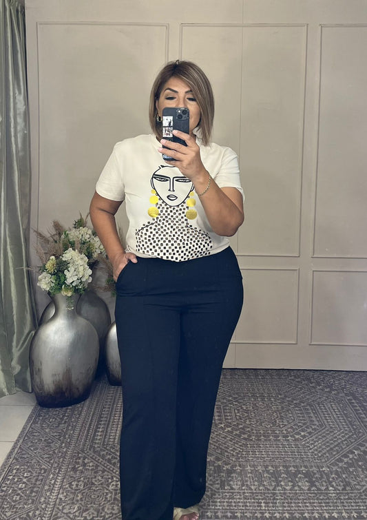 Pantalon liso raya