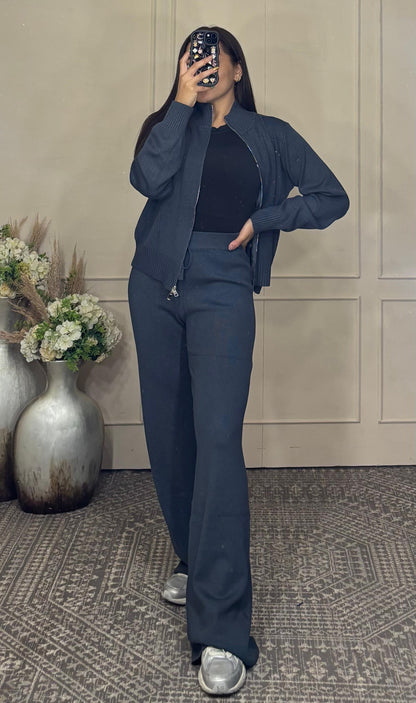 Conjunto 2 piezas sueter zíper y pantalón