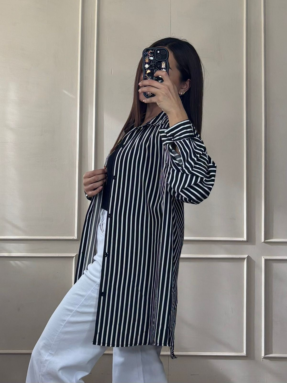 Camisa rayas oversize unitalla
