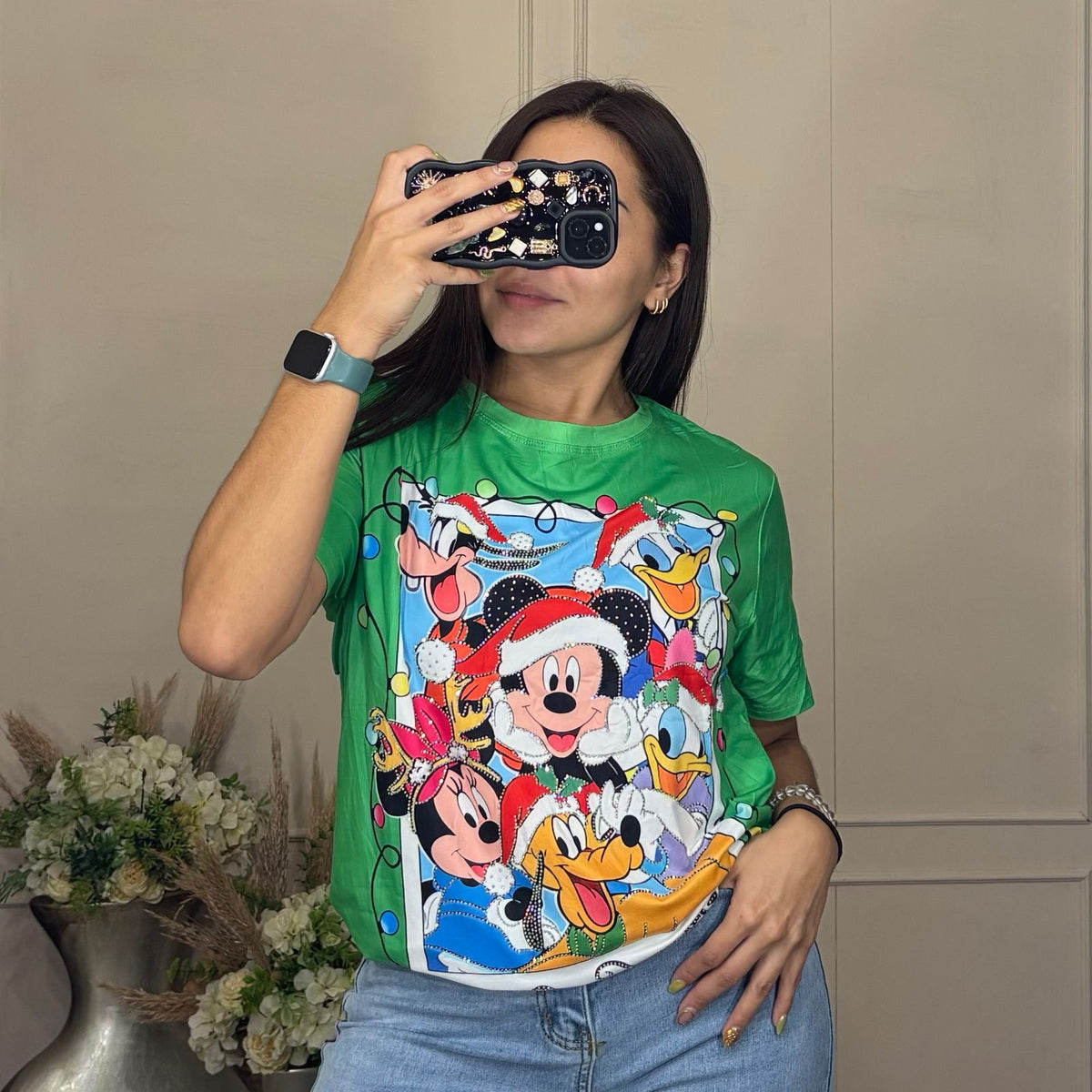 Blusa navideña manga corta