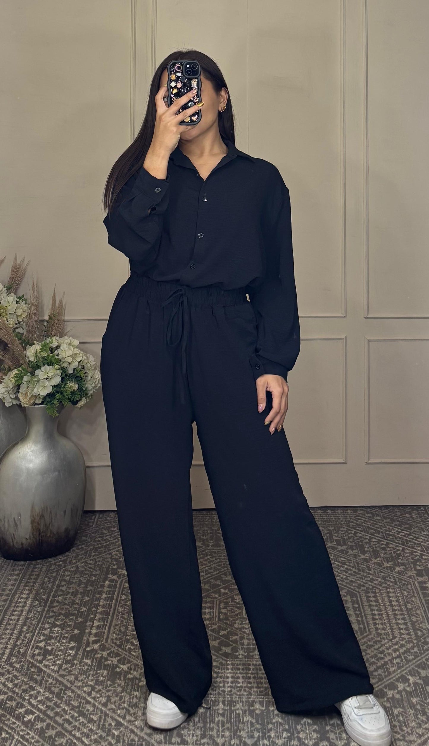 Conjunto manga larga con botones uni talla