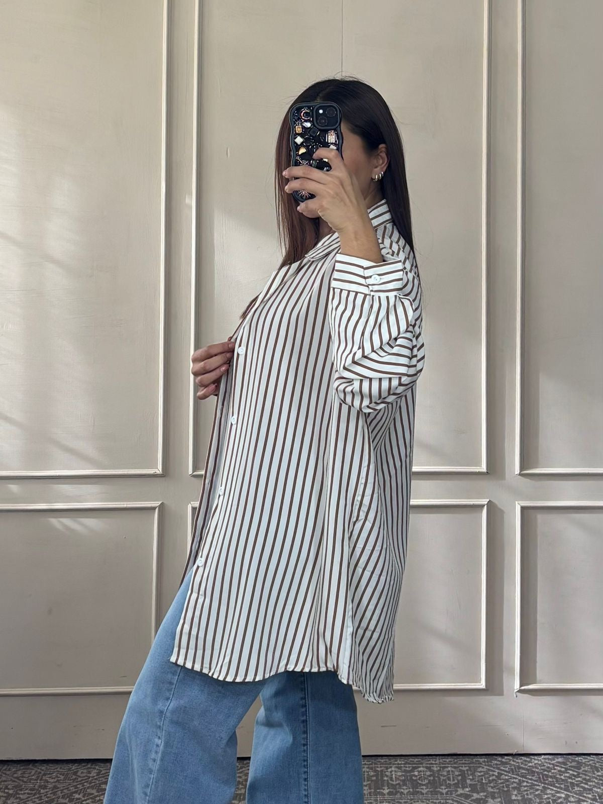 Camisa rayas oversize unitalla