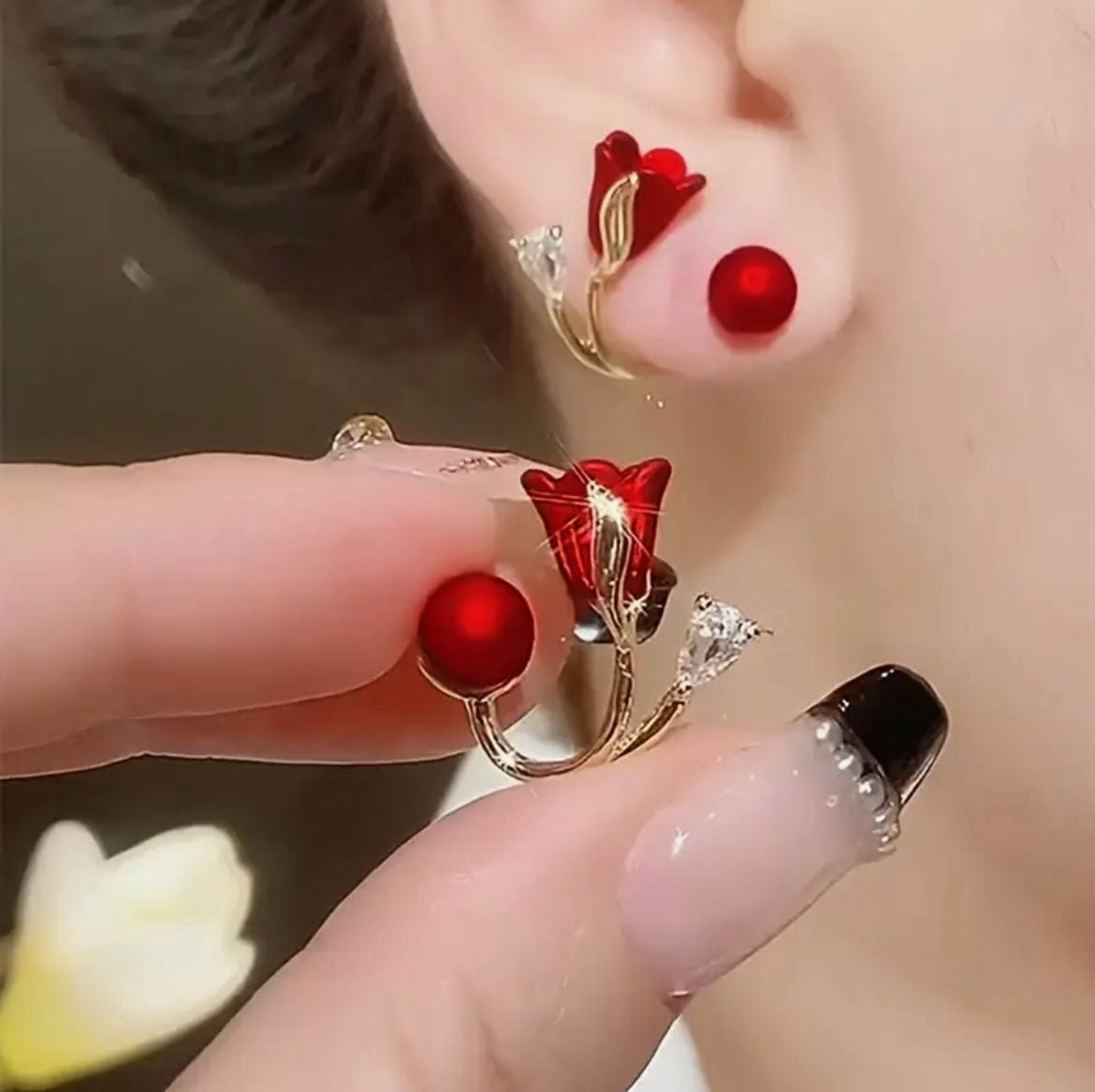 Aretes Flores y bolita