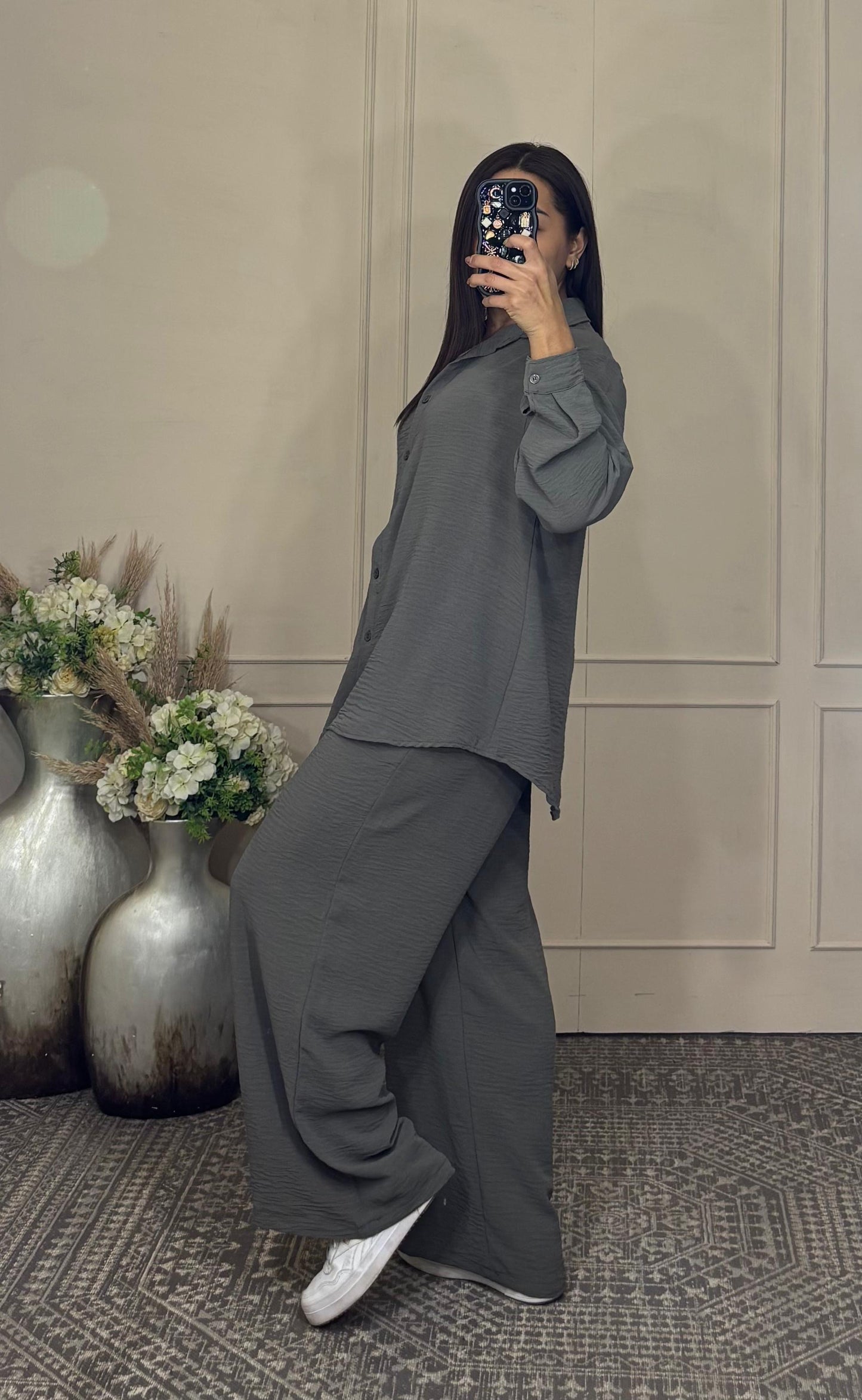 Conjunto manga larga con botones uni talla