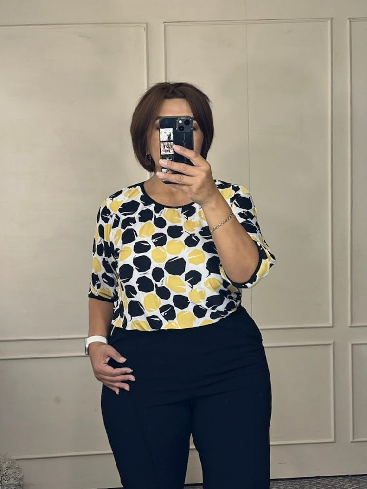 Blusa estampada manga 3/4