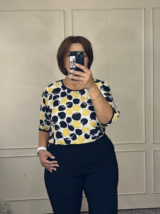 Blusa estampada manga 3/4