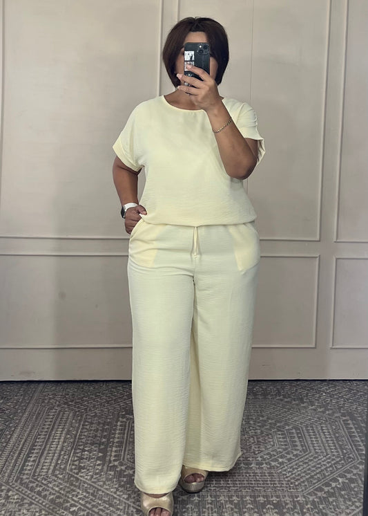 Conjunto Blusa y Pantalón Wide Leg Unitalla