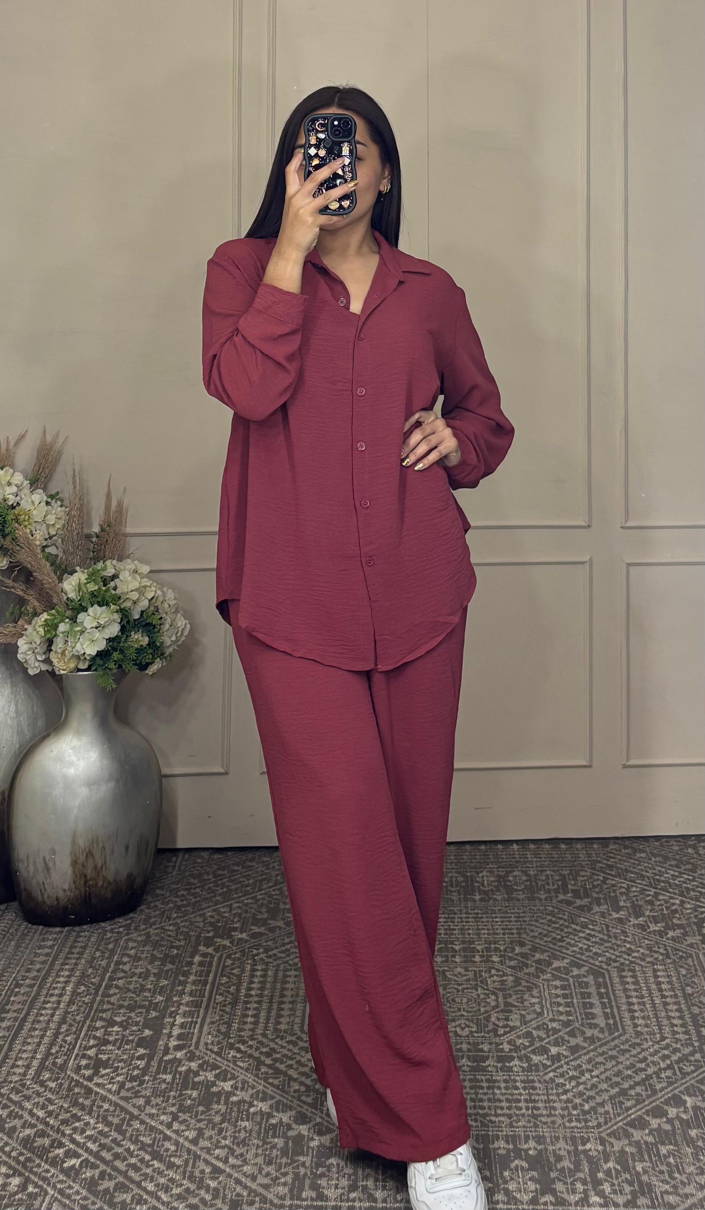 Conjunto manga larga con botones uni talla