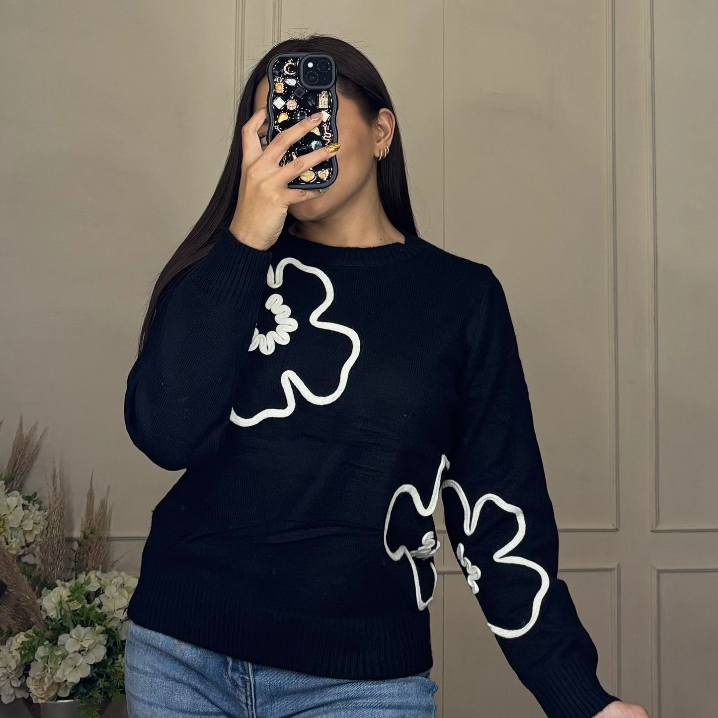 Suéter listón flores