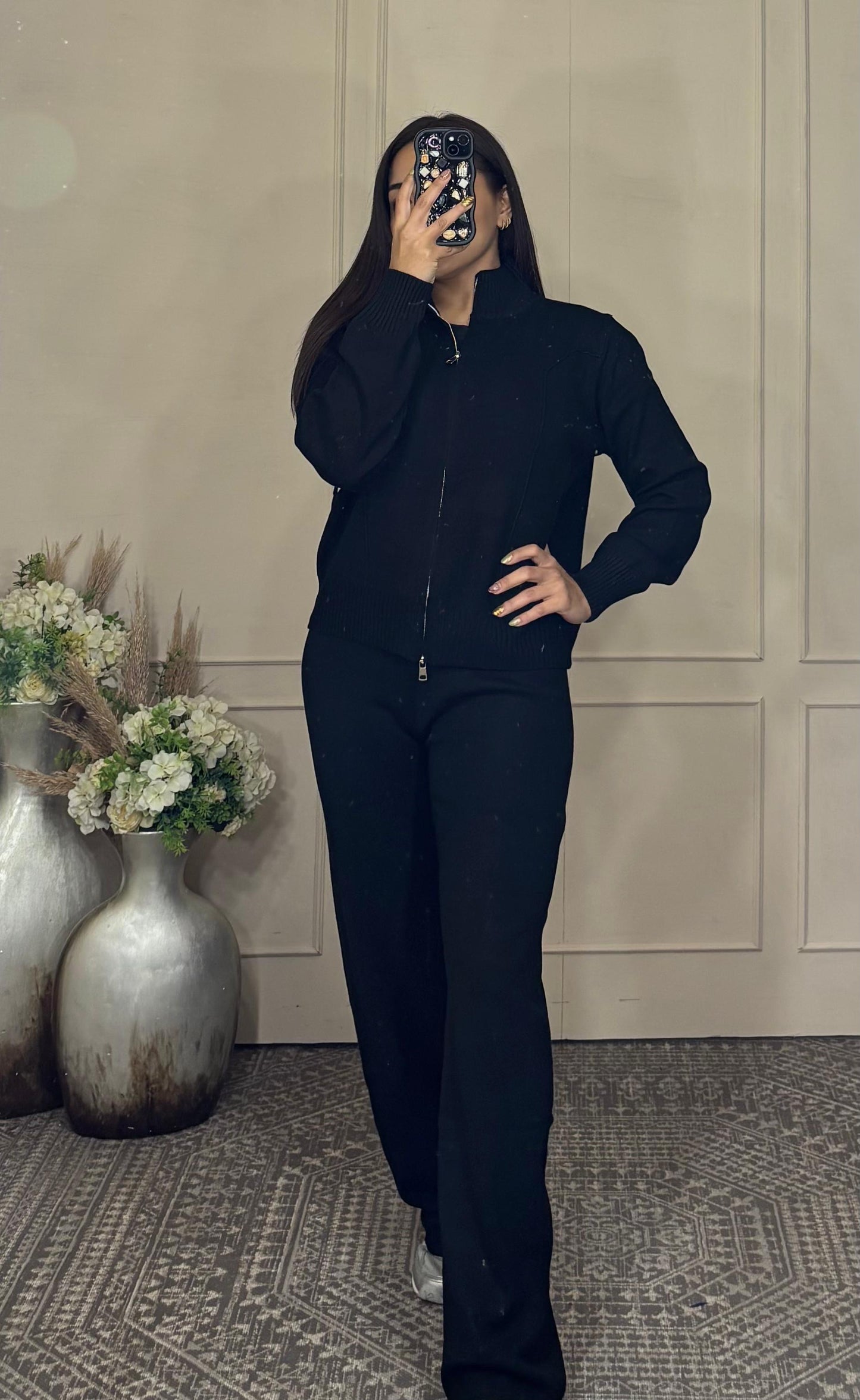 Conjunto 2 piezas sueter zíper y pantalón