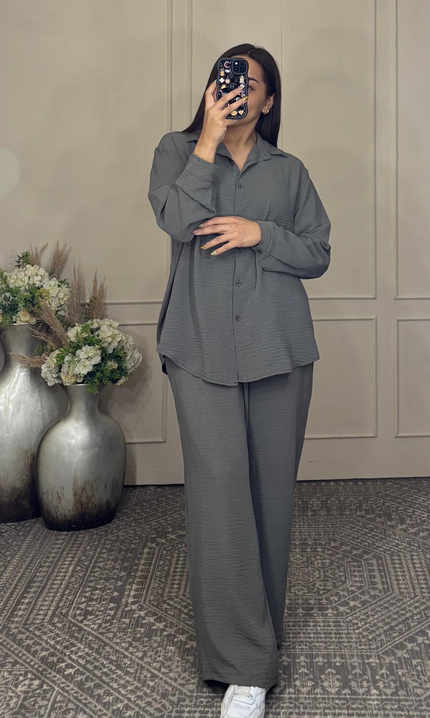 Conjunto manga larga con botones uni talla