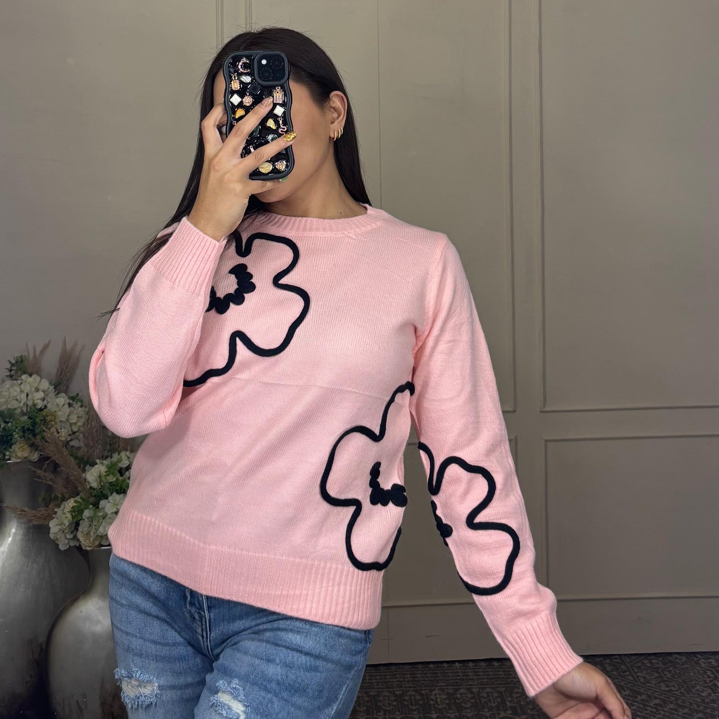 Suéter listón flores