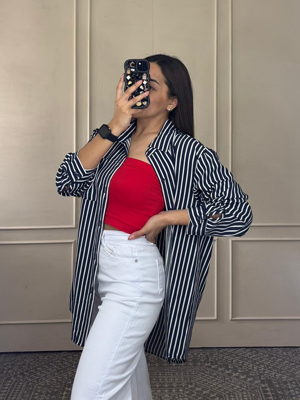 Camisa rayas oversize unitalla