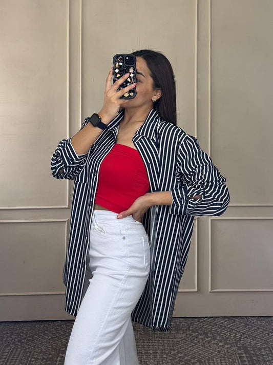 Camisa rayas oversize unitalla