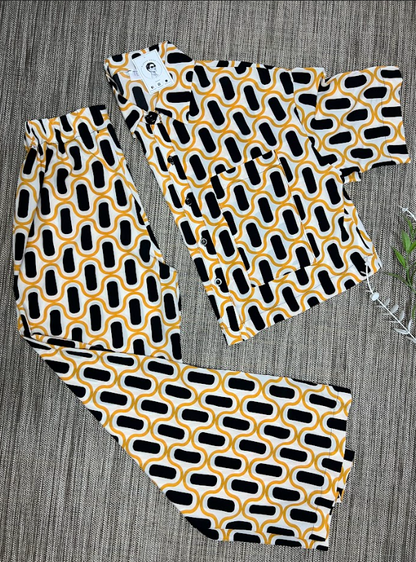 Conjunto estampado geometrico