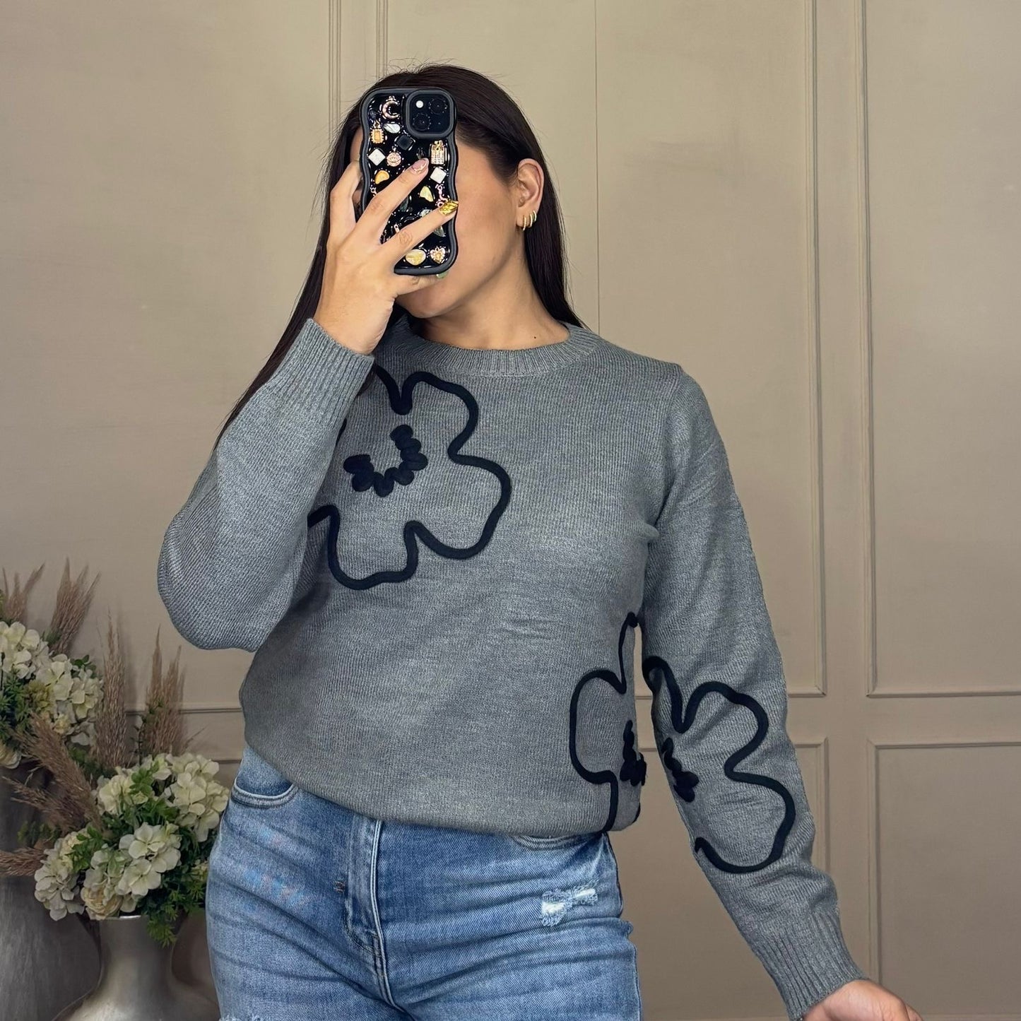 Suéter listón flores